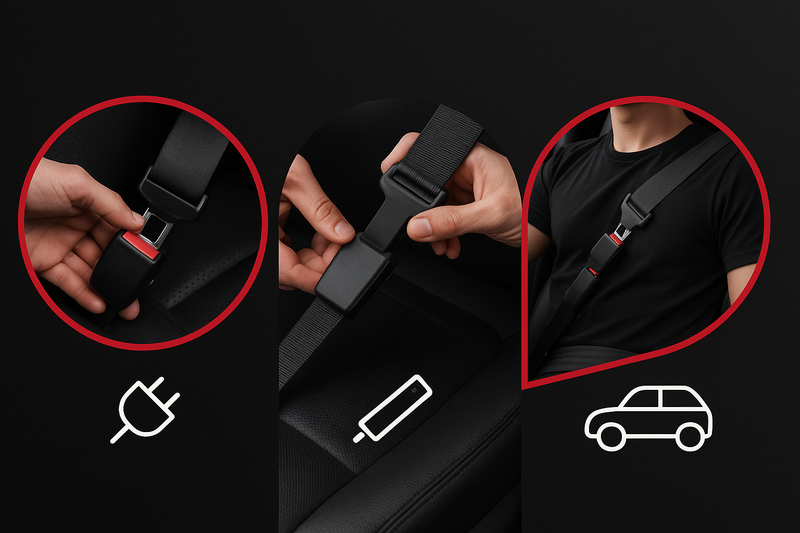 Extensor de cinturón para garaje automotriz