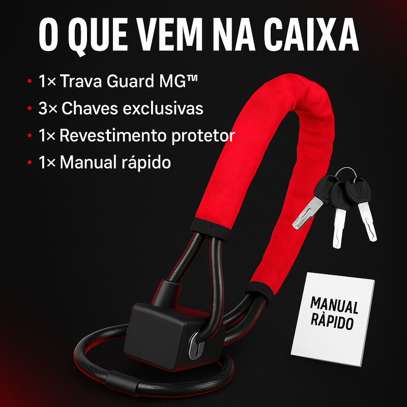 Cerradura Guard MG™: cerradura antirrobo para volante con cable reforzado y 3 llaves