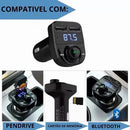 Adaptador Bluetooth Carro Transmissor FM Carregador Veicular Compatível com Android e iPhone - x8