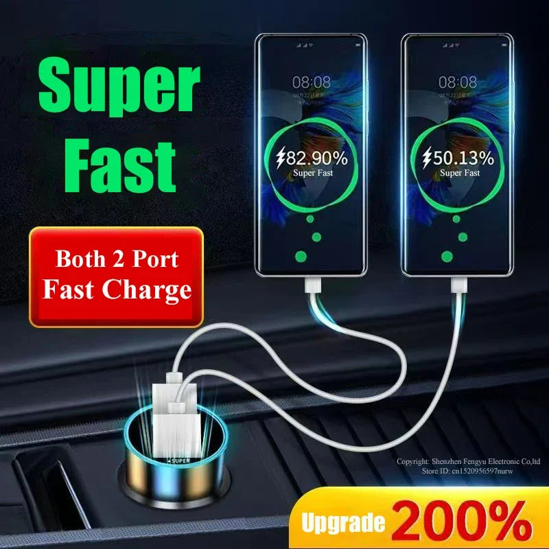 Carregador Veicular 3.1A Duplo USB 12V Led Digital 2.4A Carregador de Celular Carro Cabo Usb Turbo para Androide Iphone