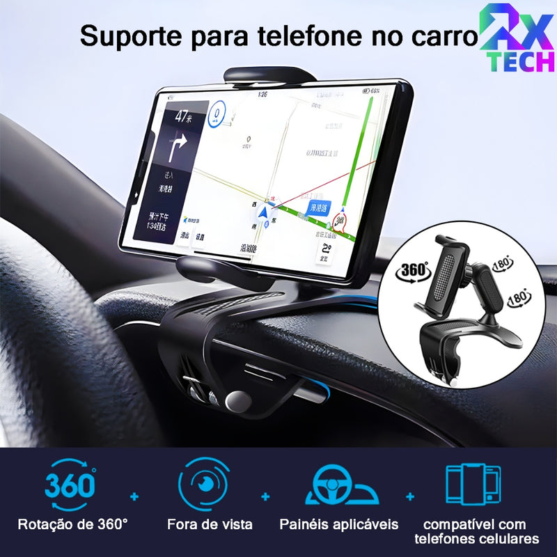 Suporte Para Celular Carro Painel Retrovisor Veicular Universal Rotação 360 Graus Ajustável