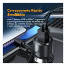 Carregador Veicular Turbo 60W USB + TIPO C Para Android e IOS Carregamento Rápido A’GOLD