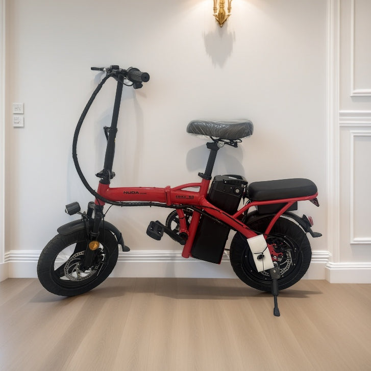 Bicicleta elétrica dobrável para adultos NUDA, pedal tripulado, compras ao ar livre, viagem
