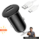 Carregador Veicular USB C + USB 3.4A Turbo Carregamento rápido/Universal