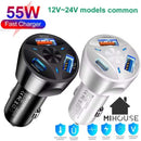 Carregador Veicular Carro Turbo Universal 3 Portas Usb 1 Porta 3.0 Quick Charger