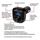 Adaptador Bluetooth Carro Transmissor FM Carregador Veicular Compatível com Android e iPhone - x8