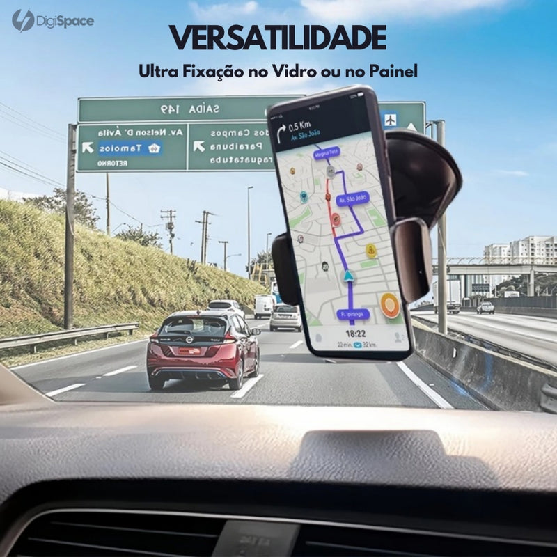 Suporte Celular Veicular Carro GPS Trava Ventosa Painel Vidro 360 Ultra Fixação H'Maston CJ-10