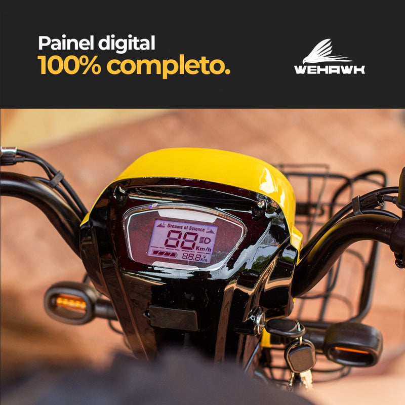 Bicicleta Elétrica 500W Scooter 32km/h Sem Carteira WeHawk Basket Modelo 2025