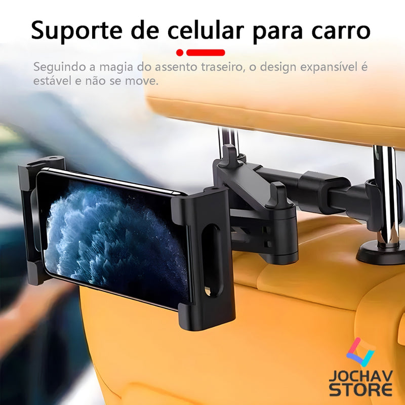 Suporte Veicular Para Celular Banco Traseiro 360 Graus Giratória Suporte De Tablet Dobrável E Extensível