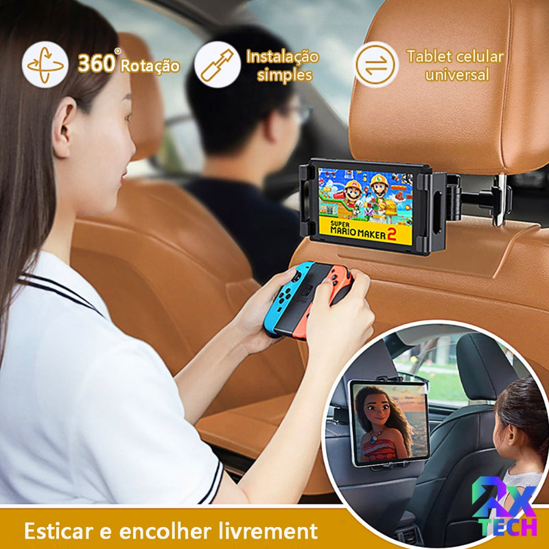 Suporte Veicular Para Celular Banco Traseiro 360 Graus Giratória Suporte De Tablet Dobrável E Extensível