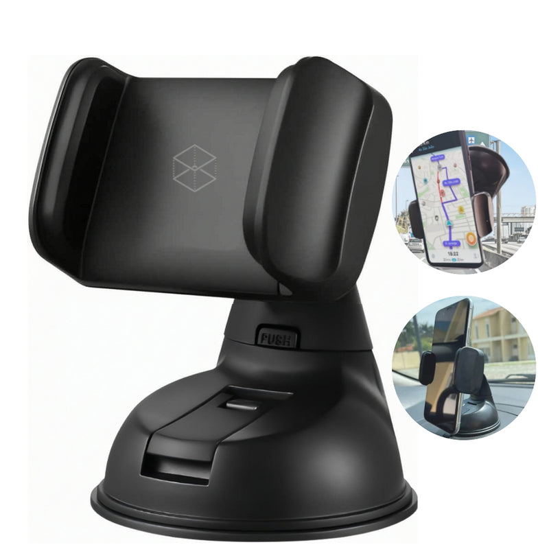 Suporte Celular Veicular Carro GPS Trava Ventosa Painel Vidro 360 Ultra Fixação H'Maston CJ-10