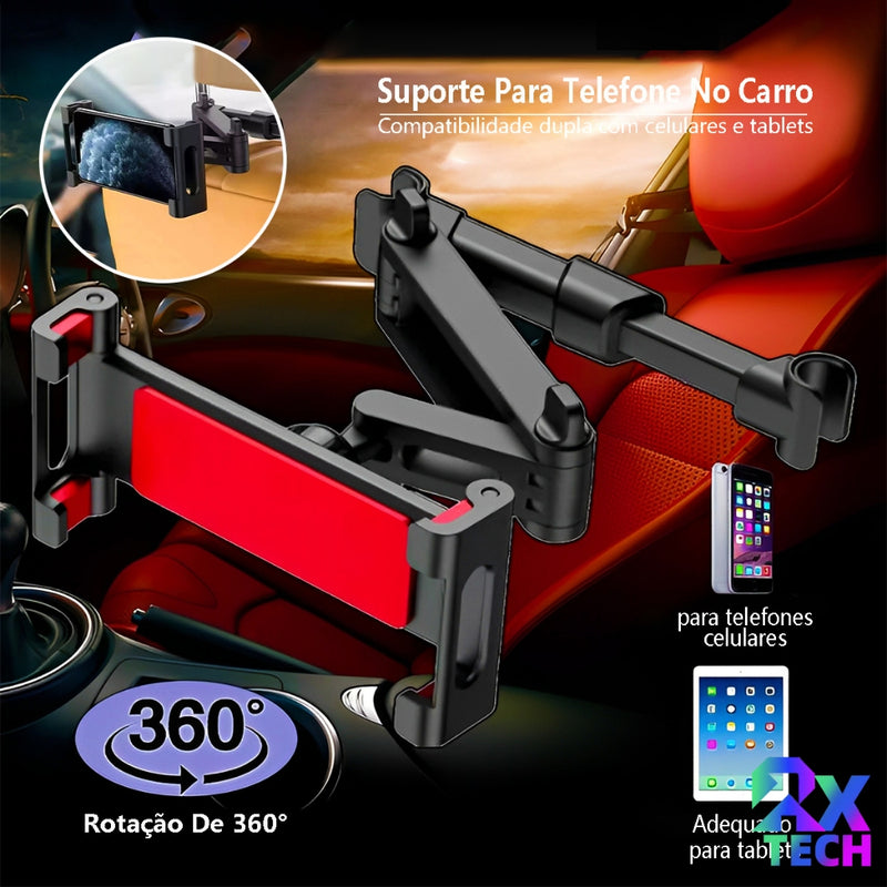 Suporte Veicular Para Celular Banco Traseiro 360 Graus Giratória Suporte De Tablet Dobrável E Extensível