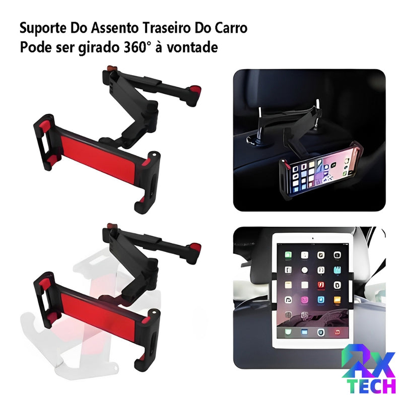 Suporte Veicular Para Celular Banco Traseiro 360 Graus Giratória Suporte De Tablet Dobrável E Extensível