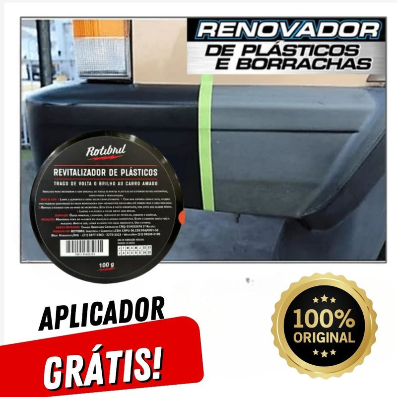 Revitalizador de plásticos automotivo 100G - COM APLICADOR GRÁTIS