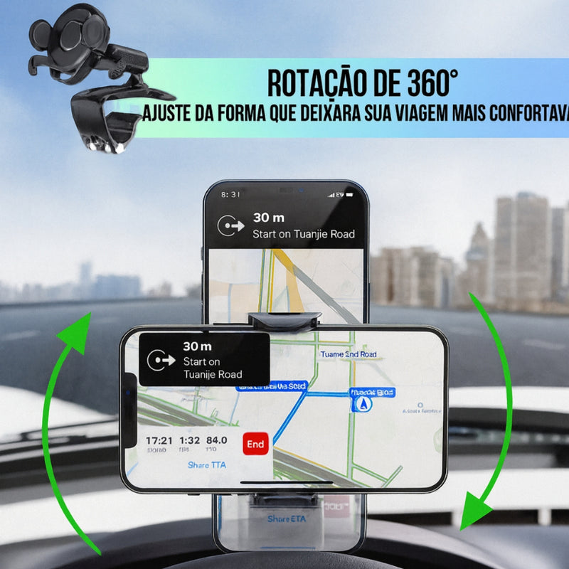Suporte de Celular Universal para Carro | Rotação 360º  | Ideal para iPhone, Android e  GPS