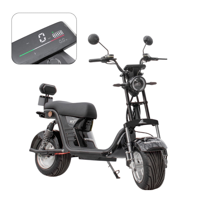Scooter Bicicleta Elétrica com Bateria 60V WeHawk WX-11 1000W  2 Lugares e Cores Diversas