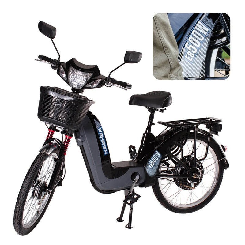 Bicicleta Elétrica 500W Pedal Assistido 32km/h WeHawk EB 500W