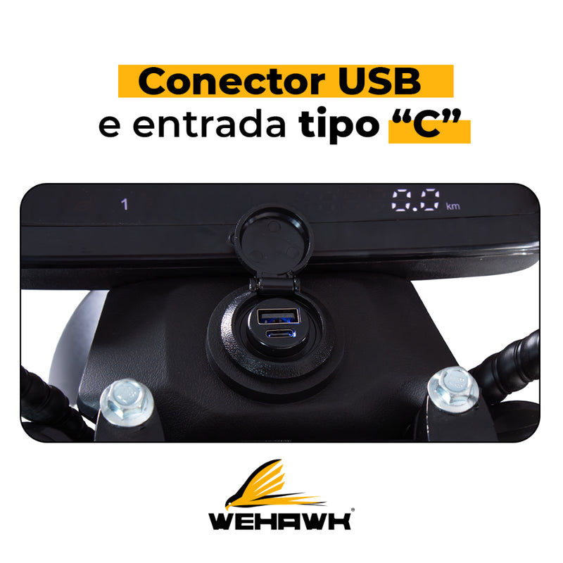 Scooter Bicicleta Elétrica com Bateria 60V WeHawk WX-11 1000W  2 Lugares e Cores Diversas